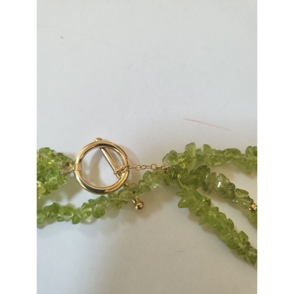 14KT Yellow Gold Peridot & Gold Beaded Multiple Strand Statement Necklace - Picture 9 of 10